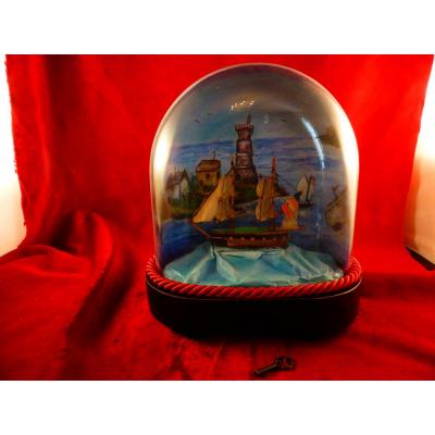 Diorama Anime Boat On The Waves With Music