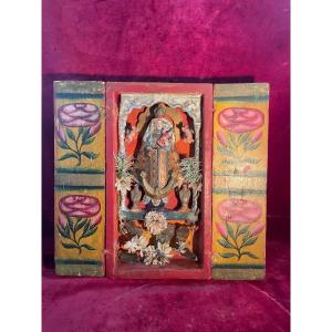 Triptych Virgin And Child Angels Popular Art South America