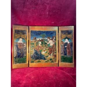 Limoges Email Triptych 