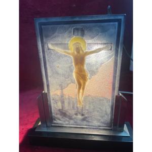 Crucifix On Golgotha Glass Paste Argy Rousseau