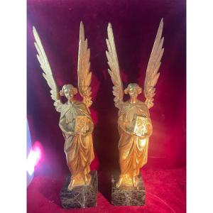 Angels Pair Gilded Bronze