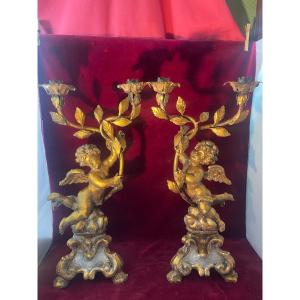 Pair Of Angel Candle Holders