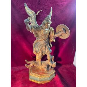 Saint Michael Baroque Statue 18th Century