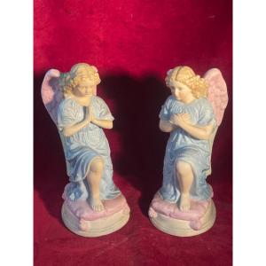 Colored Porcelain Adoring Angels