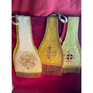 Three Stoles Embroidered With Gold Thread