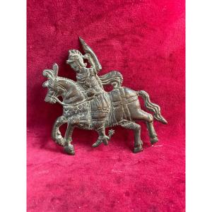 Bronze Applique Soldier Rider Renaissance 