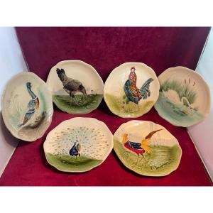 Series Of Six Decorative Plates Choisy Le Roi