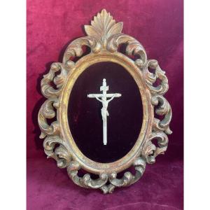 Crucifix In Gilded Wooden Frame