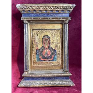 Virgin Icon With Child Renaissance Frame