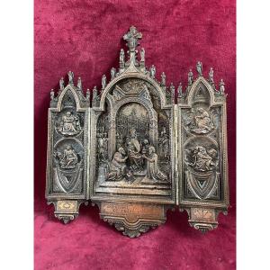 Bronze And Copper Nativity Triptych