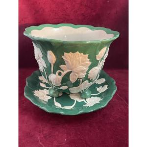 Cachepot And Saucer Creil And Montereau