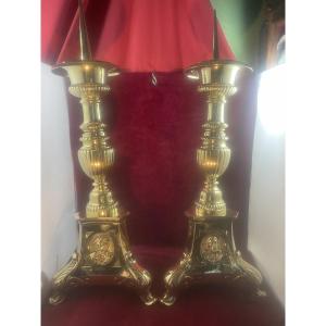 Large Bronze Candle Holder