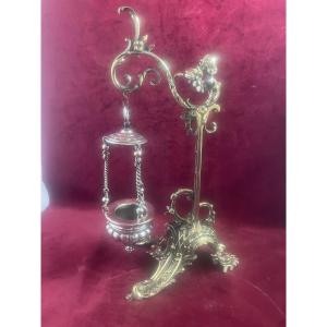 Gilded Bronze Altar Night Light Oil Lamp