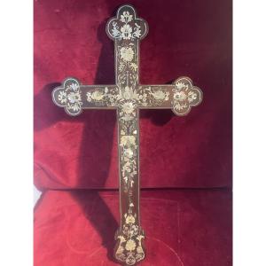 Indochinese Cross In Rosewood And Mother-of-pearl