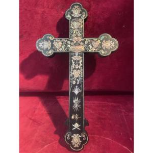 Indochinese Cross In Rosewood And Mother-of-pearl