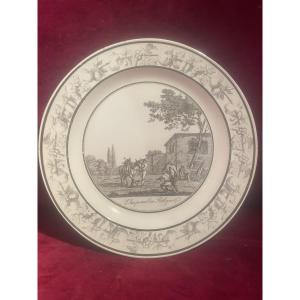 Creil Plate With A Donkey Carrying Relics