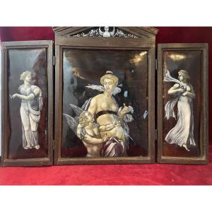 Limoges Enamel Triptych