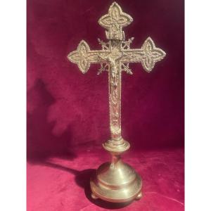 Golden Bronze Crucifix Charles X