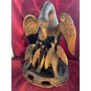 Pelican Feeding Its Young