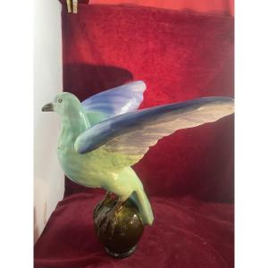 Finial Dove Taking Flight Glazed Ceramic