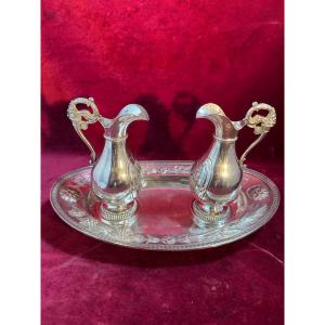 Silver Cruets And Tray