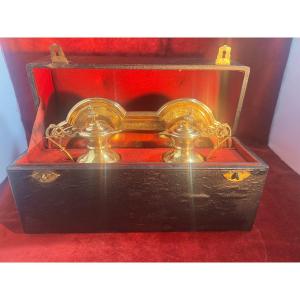 Burettes And Their 800 Vermeil Tray