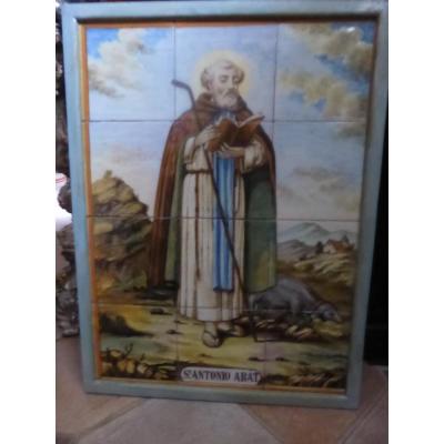 Saint Antoine Tile Painting Faience