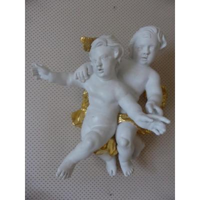 Cherubs Bois Dore Baroque Bavaria 18 Eme