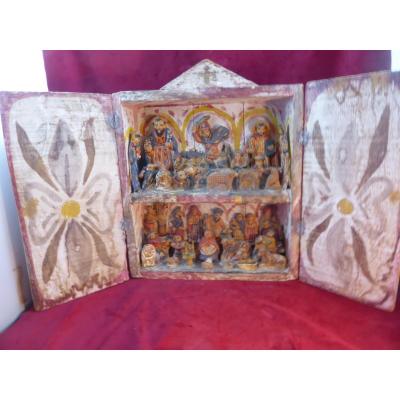 Tryptique Folk Art Altar