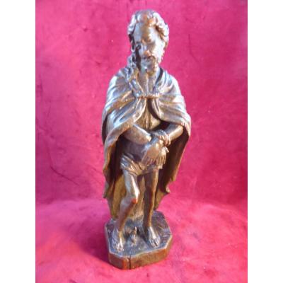 Christ With The Links Statuette Wood 17 Eme Siecle