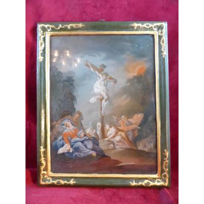 Painting Under Glass 18 Eme Descent From Cross