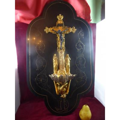 Benitier Bronze Dore And Marble Napoleon III