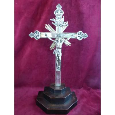 Altar Cross In Bronze Argente