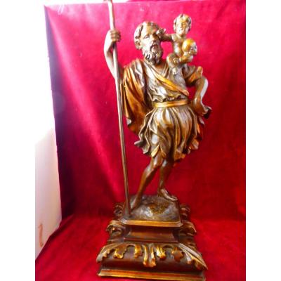 Saint Christopher Wood Statue Spain