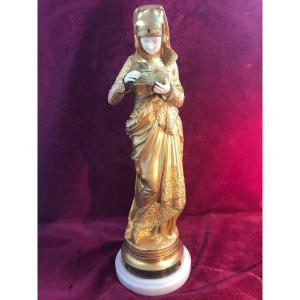 Carrier Belleuse Liseuse Chriselephantine