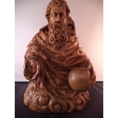 God The Father Eme XVII Century Sculpture