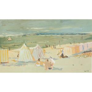 René Genis (1922-2004) - Animated Beach Scene
