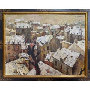 Michel De Gallard (1921-2007) - Snow-covered Roofs 