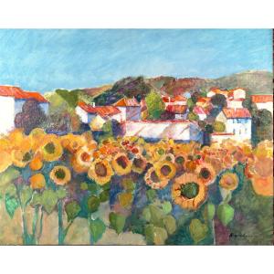 Masaaki Kuwahara (1927-?) - Sunflower Village