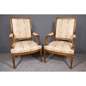Pair Of Louis XVI Armchairs, Twentieth Period