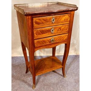 Louis XV Chiffonniere In Marquetry, Nineteenth Time