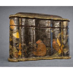 Susse Freres Box, Decor Of Monkeys And Scarabs, Signed Art d'Asie