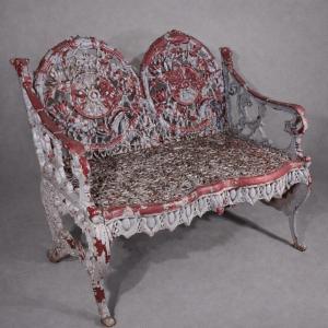 Cast Iron Garden Bench, Victorian Style 