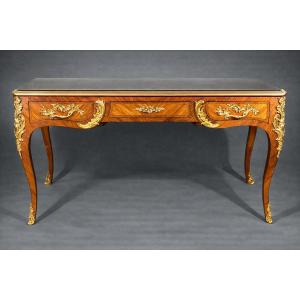 Louis XV Desk With 6 Drawers, 19th Century