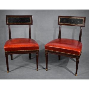Pair Of Etruscan Mahogany Chairs Attr A G. Jacob