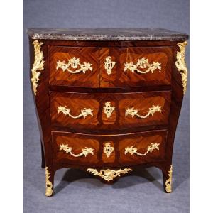 Louis 15 Chest Of Drawers Stamped Popsel, 18th Century 