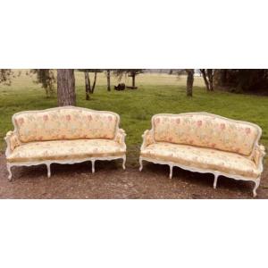 Pair Of Louis XV Period Sofas, In Night Light