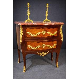 Louis XV Chest Of Drawers, Stamped J. Jollain, 18th Century 