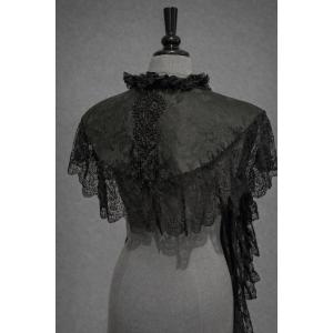Silk And Jet Pearl Shawl, 19th Century 