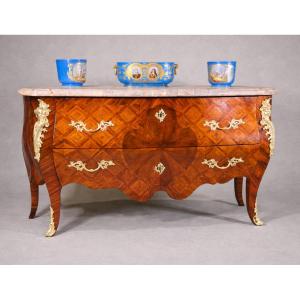 Marquetry Crossbow-shaped Commode, 18th Century 